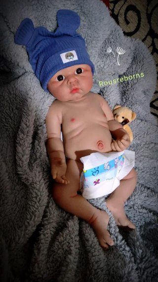 Reborn niño silicona platino 47cm piel blanquita