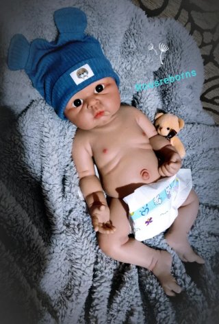 Reborn niño silicona platino 47cm piel blanquita