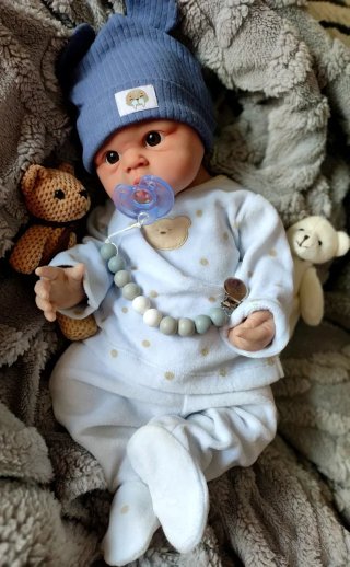 Reborn niño silicona platino 47cm piel blanquita