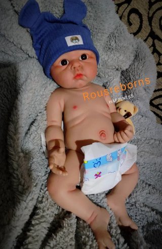 Reborn niño silicona platino 47cm piel blanquita