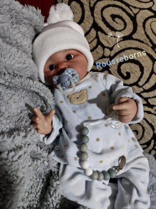 Reborn niño silicona platino 47cm piel blanquita