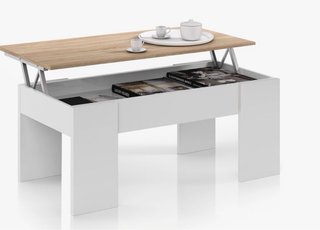 Mesa de comedor y centro madera/blanco
