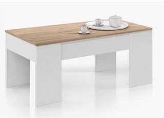 Mesa de comedor y centro madera/blanco