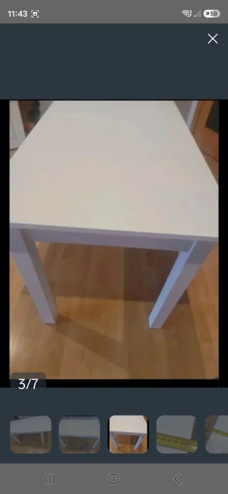 Mesa comedor extensible 120x70 (160x70) blanca