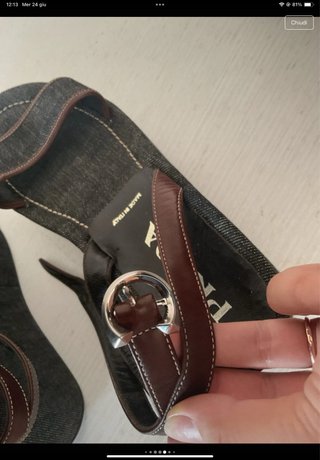 Sandali Prada Denim Marrone Donna