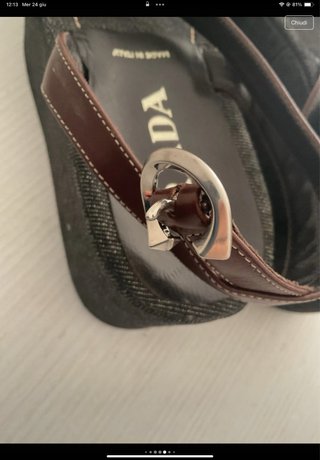 Sandali Prada Denim Marrone Donna