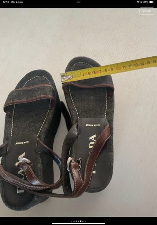 Sandali Prada Denim Marrone Donna