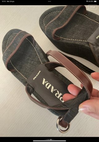 Sandali Prada Denim Marrone Donna