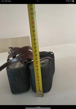Sandali Prada Denim Marrone Donna