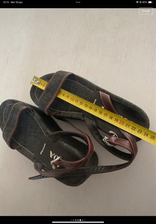 Sandali Prada Denim Marrone Donna