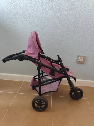 Carrito de muñecas rosa