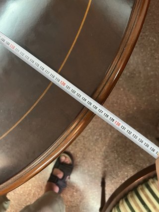 Mesa de nogal macizo extensible