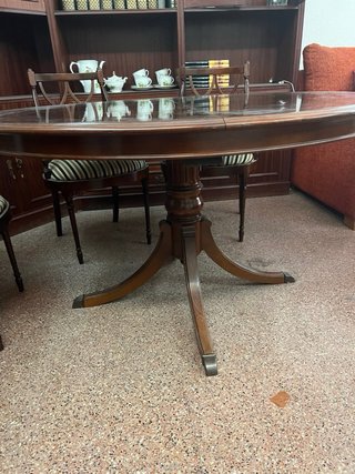 Mesa de nogal macizo extensible