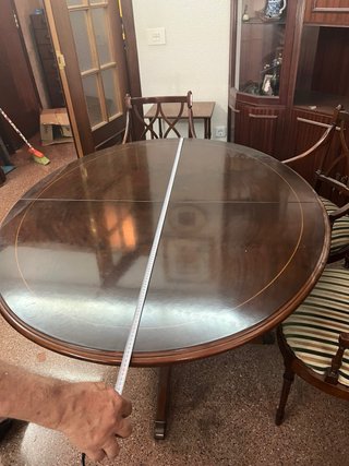 Mesa de nogal macizo extensible