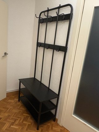 Perchero y banco zapatero negro Ikea