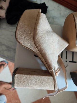 Tacones plataforma beige