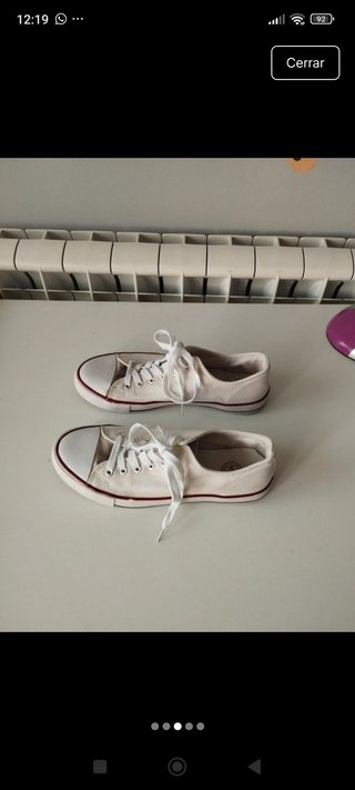 Zapatillas de lona blanca y puntera blanca n.41