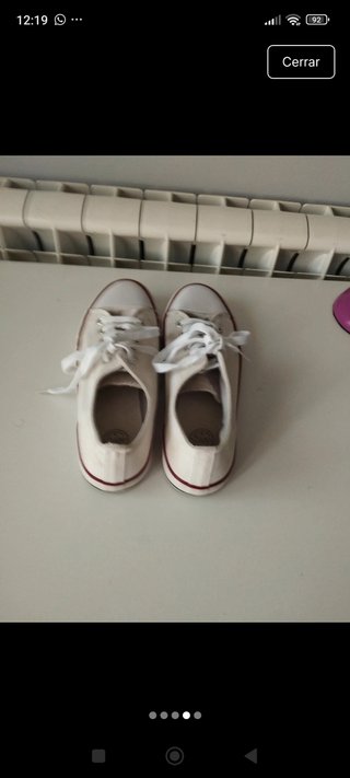 Zapatillas de lona blanca y puntera blanca n.41