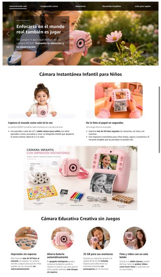 NUEVO! Cámara Fotos Instantánea Infantil Niños