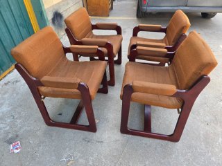 4 Butacas sillas Vintage Guilleumas Años 70
