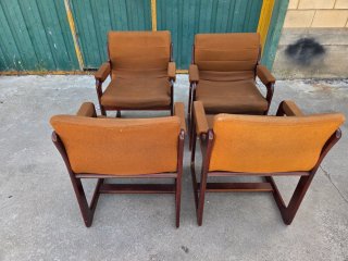 4 Butacas sillas Vintage Guilleumas Años 70