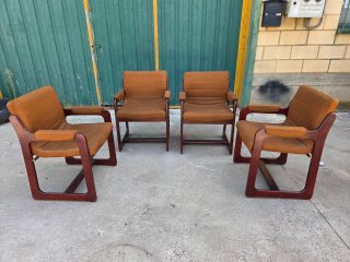 4 Butacas sillas Vintage Guilleumas Años 70