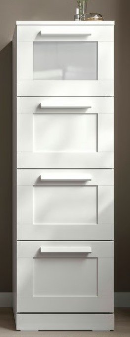 Armario, cama y cajonera blanca