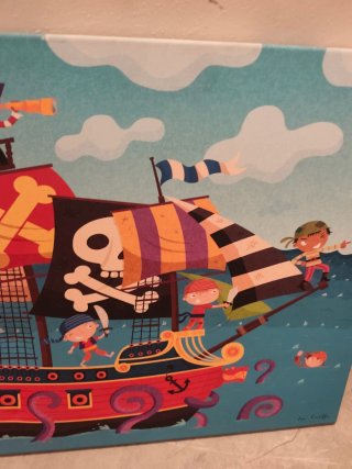 Lienzo Infantil Piratas - Ilustración Ian Cuniffe