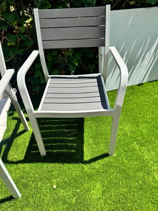 Conjunto 4 sillas jardín/terraza metal y tela