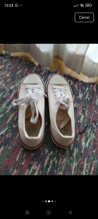 Zapatillas n.40  lona blanca y puntera blanca Núme