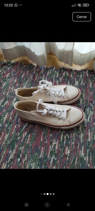 Zapatillas n.40  lona blanca y puntera blanca Núme