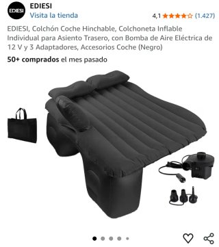 Materassino gonfiabile EDIESI per auto + pompa ad aria