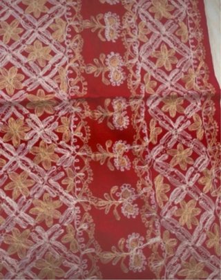 Tovaglia con tovaglioli tessuto rosso giallo