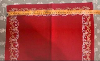 Tovaglia con tovaglioli tessuto rosso giallo