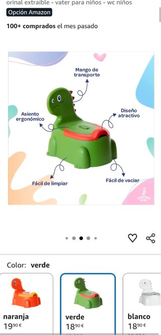 Orinal infantil bebé dinosaurio