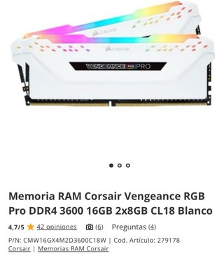 Memoria RAM Corsair Vengeance RGB Pro DDR4 16GB