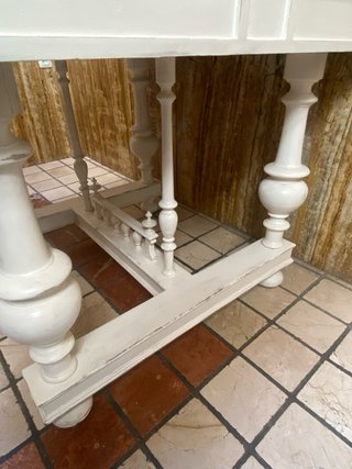 Mesa auxiliar antigua mármol y madera