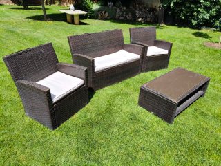 Muebles de jardín ratán y cristal