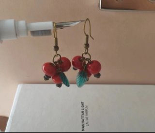 Pendientes Massimo Dutti Coral  Rojo
