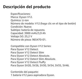 NUEVO! Batería para Dyson V12 965470-01