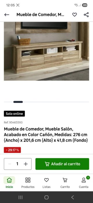Mueble Comedor y Vitrina Madera y Cristal