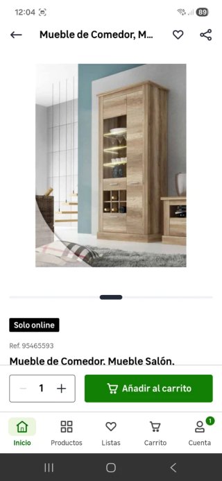 Mueble Comedor y Vitrina Madera y Cristal