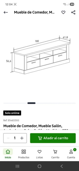 Mueble Comedor y Vitrina Madera y Cristal