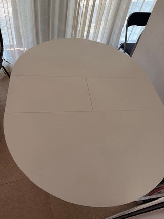 Mesa redonda extensible blanca