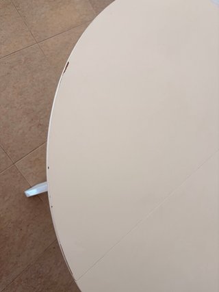 Mesa redonda extensible blanca
