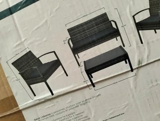 Conjunto Jardín 4 Plazas Sofá Mesa Lisbon Aluminio