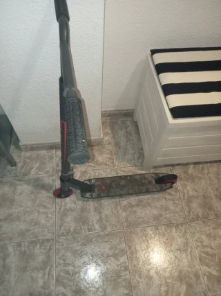 Patinete Patín Gris con Ruedas Rojas