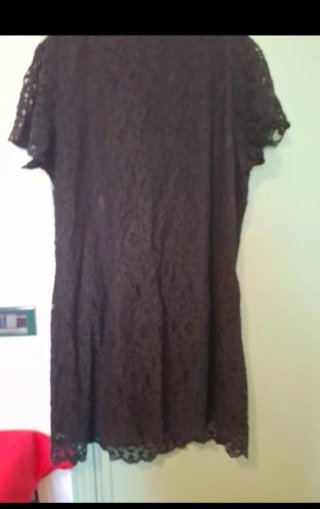 Abito Curvy pizzo e perline nero