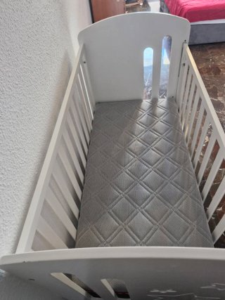 Cuna colecho blanca con colchón