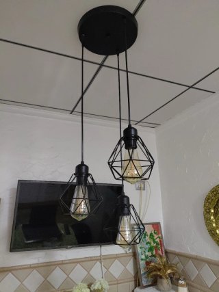 Lámpara colgante 3 bombillas